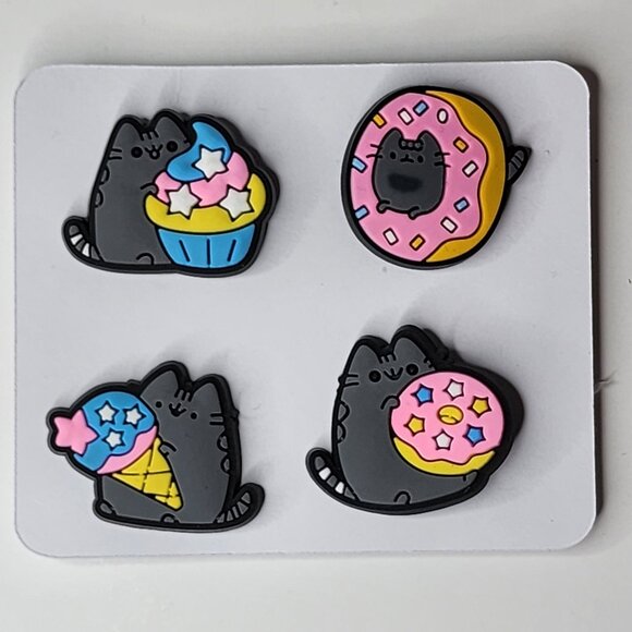 Pusheen Croc Charms | Set of 4 | Jibbitz | Shoe decoration | NEW | Food Theme - Picture 1 of 3